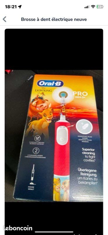 Brosse à dent électrique Oral-b pro kids3+ (image 1)