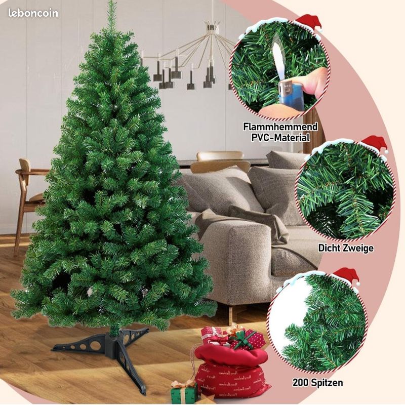 Sapin de Noël artificiel 120cm à monter / faible encombrement - neuf (image 3)
