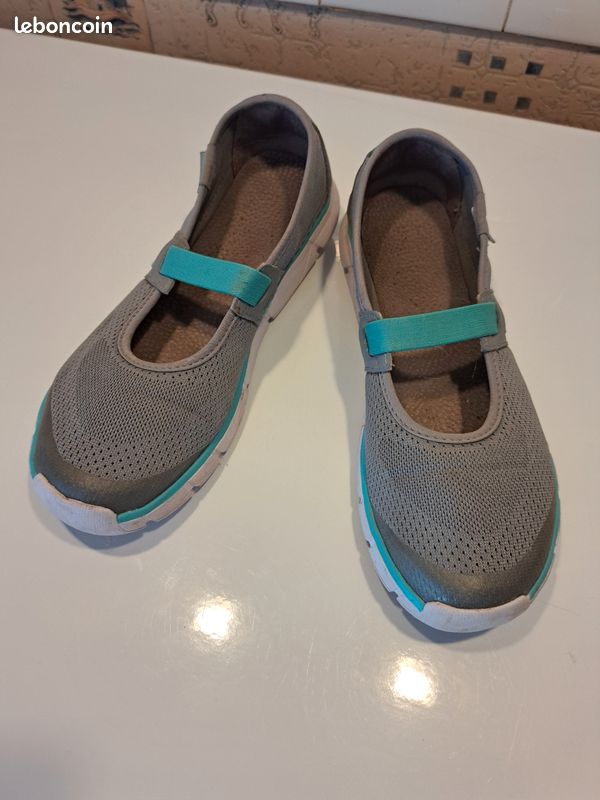 Ballerines de couleur grise et bleu (image 2)