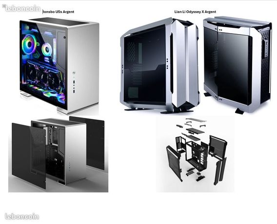 NEUVE / SCELLÉE — Boîtier Full Aluminium Premium & Verre Trempé : ODYSSEY X BIG TOWER SILVER — 3 Configurations Modulaires — E-ATX RTX 5090 5080 / Workstation IA / Watercooling Extrême 15