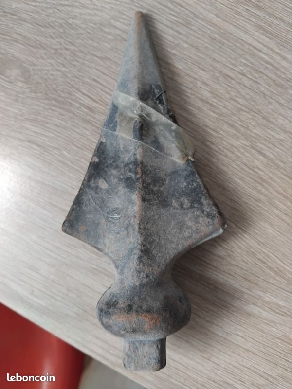 A saisir gros lot de 18 pointes métalliques fer de lance brute fer forgé métal plein robuste garde-corps portail porte portillon grille clôture jardin garniture ornement qualité pro (image 4)