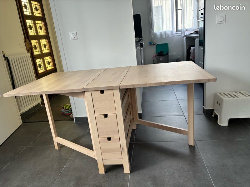 Table IKEA NORDEN extensible avec tiroirs – bois clair (image 3)