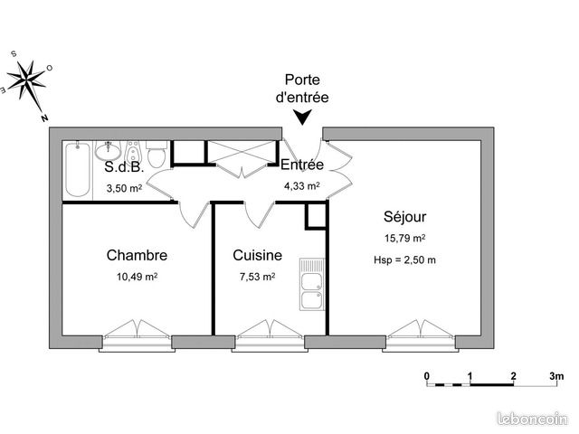 Appartement 2 pièces 41 m² - Limoges 87100 (image principale 2)