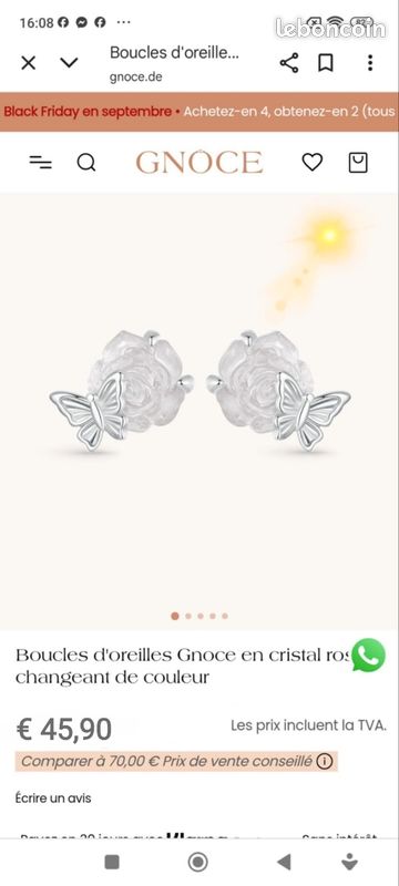 🔻Boucles d'oreilles en Argent Massif Gnoce®️ (image 10)
