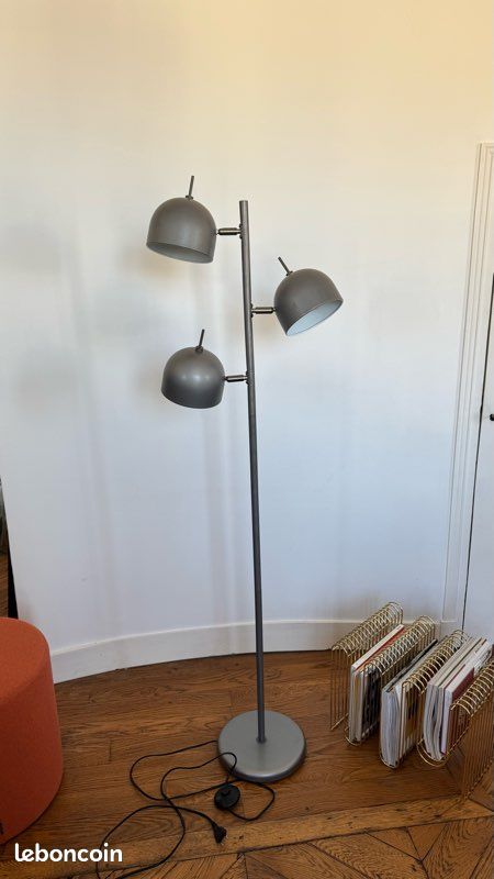 Lampadaire gris argent, 3 lumières (image 2)