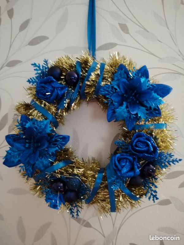 De Noël Pour Porte D'Entrée Couronne De Noël Artificielle De 15,8 Pouces Pré-Éclairée Avec 20