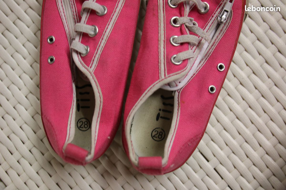 Baskets rose toile taille 28 chloe03 (image 2)