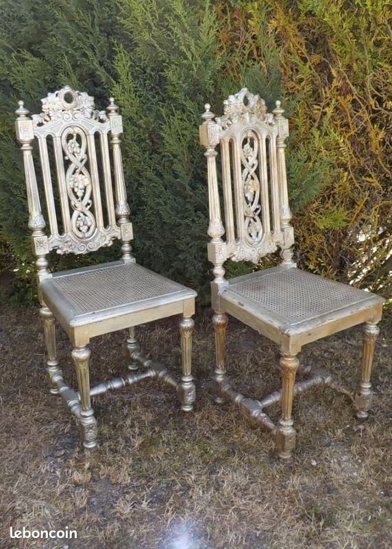 Lot de 2 chaises Louis XIII / Henry II (image 5)