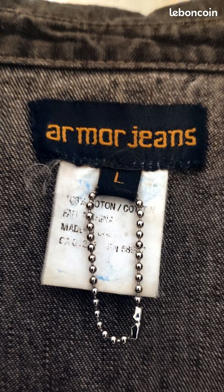 Veste longue en Jean grise ARMORJEANS taille L (image 4)