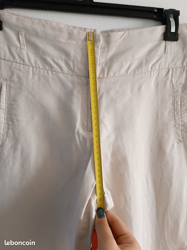Pantalon léger beige femme (image 10)