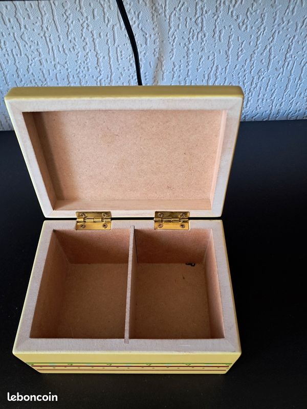 Coffret boite miniature bois marqueterie laiton fait main Art Déco France N3228