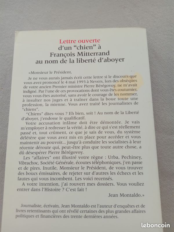 Jean Montaldo Lettre ouverte d'un chien à François Mitterrand au nom de la liberté d'aboyer (image 2)