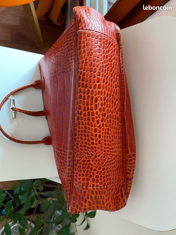Lot 2 sacs Longchamp cuir embossé crocodile – Très bon état (image 4)