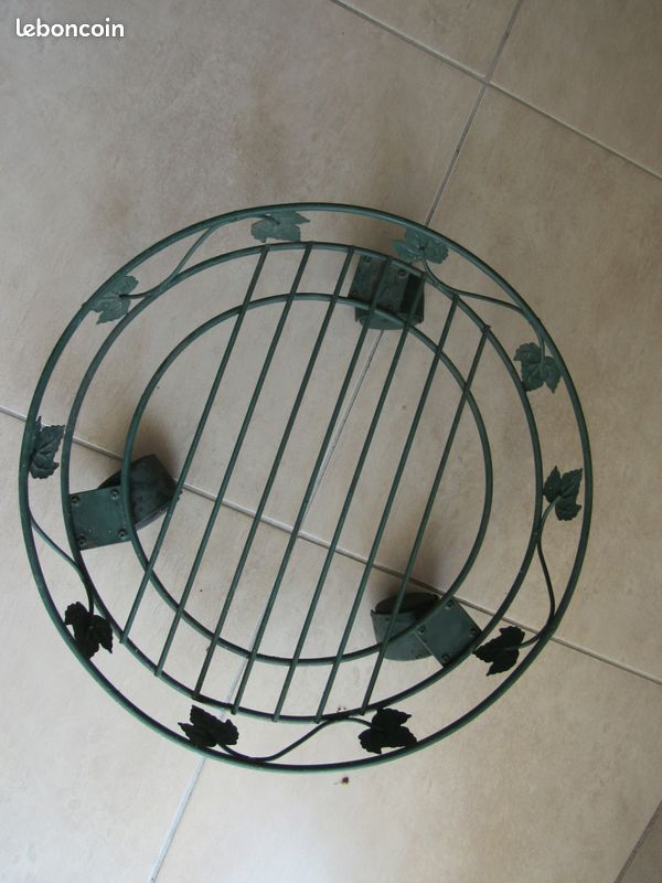 Support pour pot de fleurs vert en acier diametre 38 cm PRIX 10 euros (image 4)