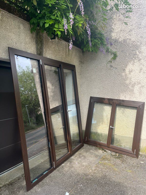 Port Fenetre pvc double vitrage ouverture silo battant couleur bronze (image 2)