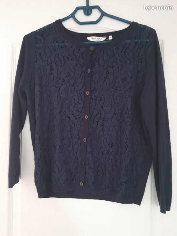 Gilets Mailles Gilet Femme Naf Naf Veste Naf Naf Knitted Ajourée