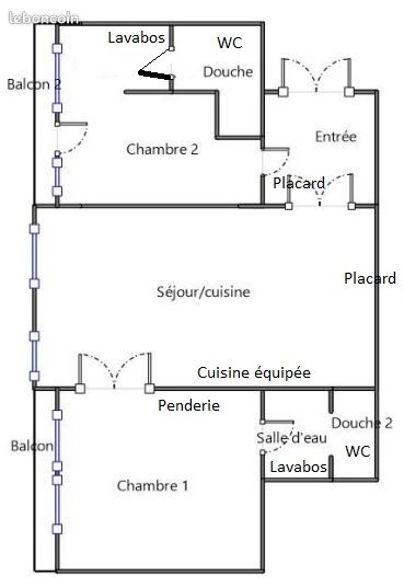 Appartement 3 pièces 57 m² · à Calais · 57 m² · 760 €