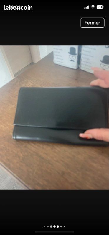 Porte feuille porte monnaie séquoia cuir noir bon état (image 15)