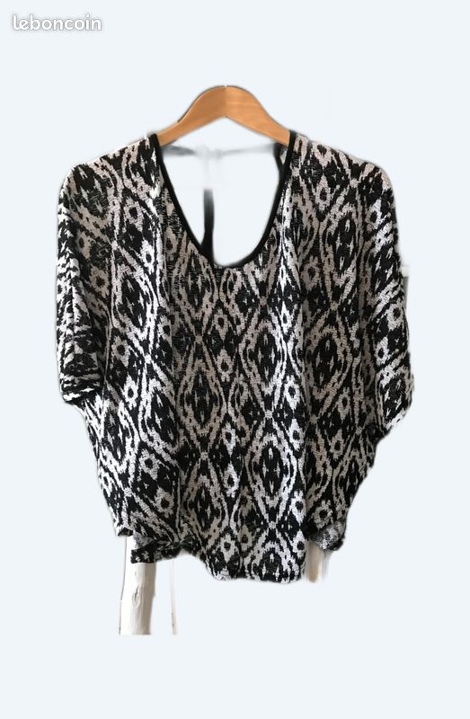 Haut Femme Noir et Blanc Taille unique (image 1)
