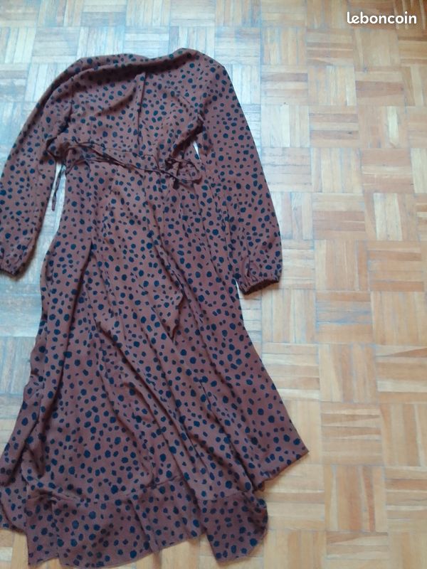 Robe longue avec manches longues femme taille 36 imprimé léopard Shein (image 7)
