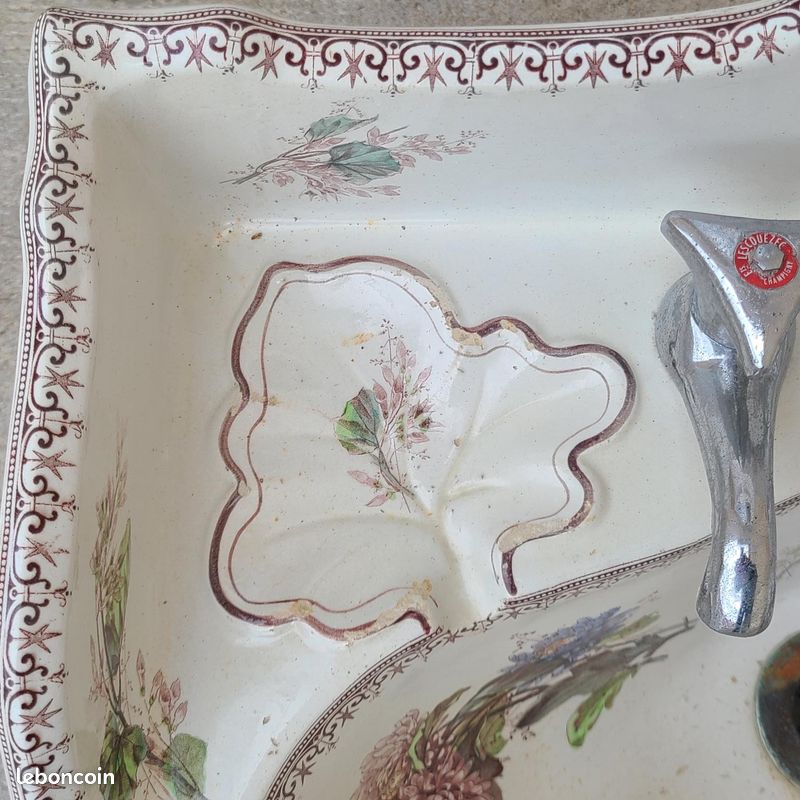Pichet Et Lavabo Ancien MELEMIK – Style Victorien Rose – 19ème Anglais