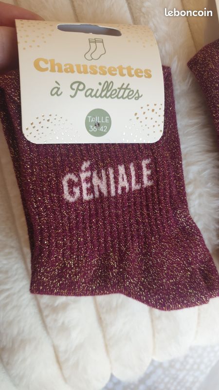 STC Chaussettes Paillettes Geniale - Multicolore 100% Coton