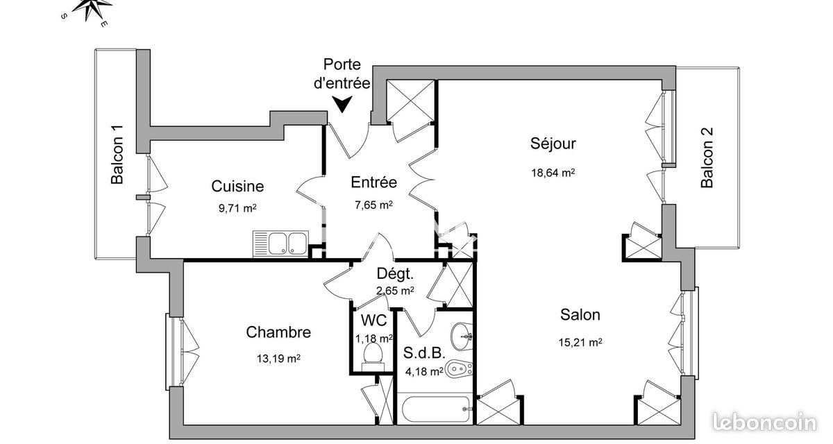 Appartement 3 pièces 72 m² · à Saint-Étienne · 72 m² · 640 €