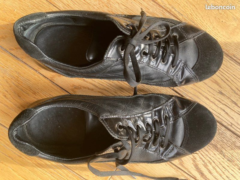 Chaussures baskets Reqins 38 cuir noir ( fanfan31 ) (image 3)