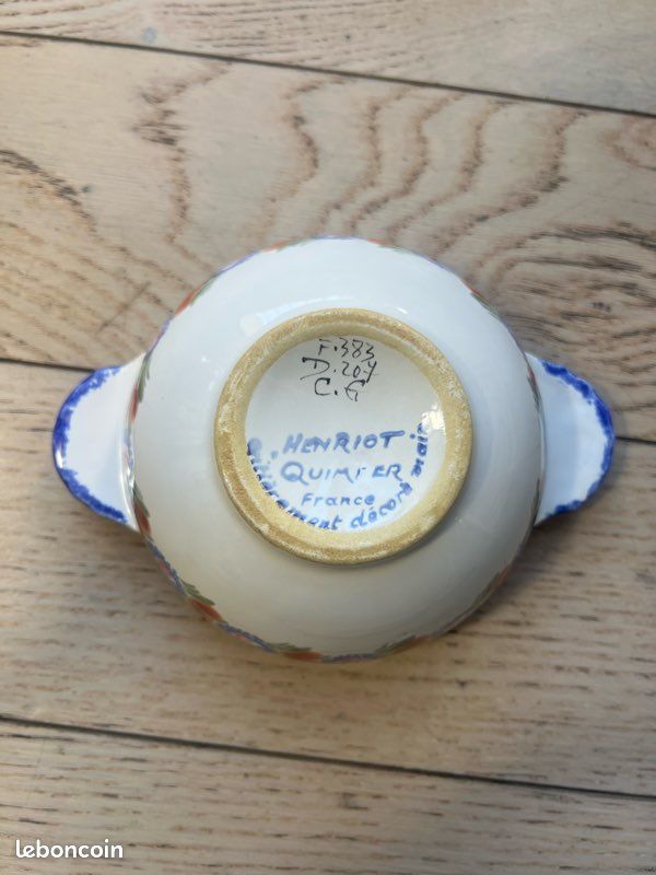 Bol à motifs de fleurs Henriot Quimper france (image 3)