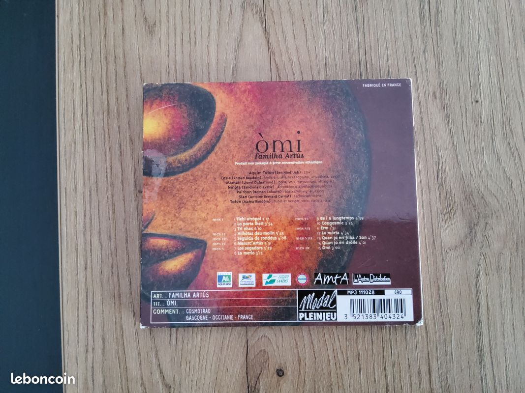 CD Familha Artús ‎– Òmi Digipak Folk 15 titres (image 2)