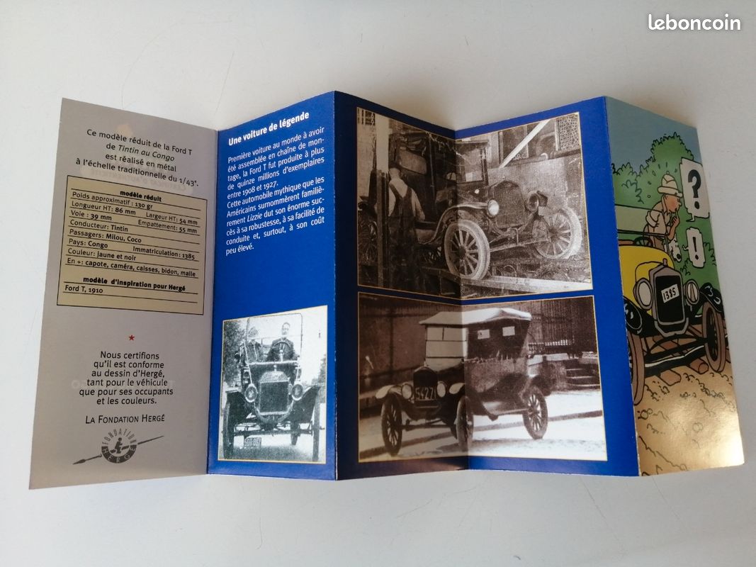 Voiture Tintin Atlas 1/43 – Ford Tintin Au Congo & Pays De L'Or Noir – 2012