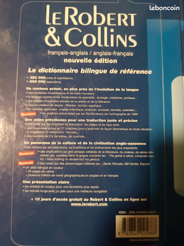Le Robert et collind le dictionnaire de référence Français Anglais anglais Français très bon état remise en main propre (image 6)