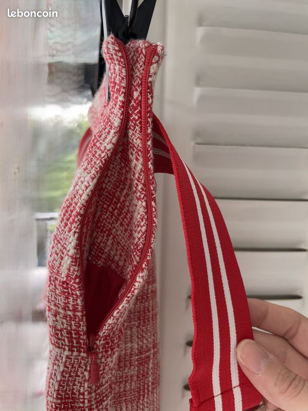Mini-jupe Mango vintage (elle a 20 ans) taille 36 avec ceinture blanche et rouge très bon état (image 6)