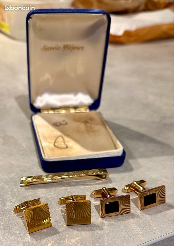Lot Vintage De Boutons De Manchette Swank + Pinces à Cravate + Boîte à Bijoux Lord Andrews - Occasion