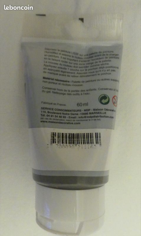 Peinture à pochoirs gris satin "Maison déco" 60 ml (image 2)