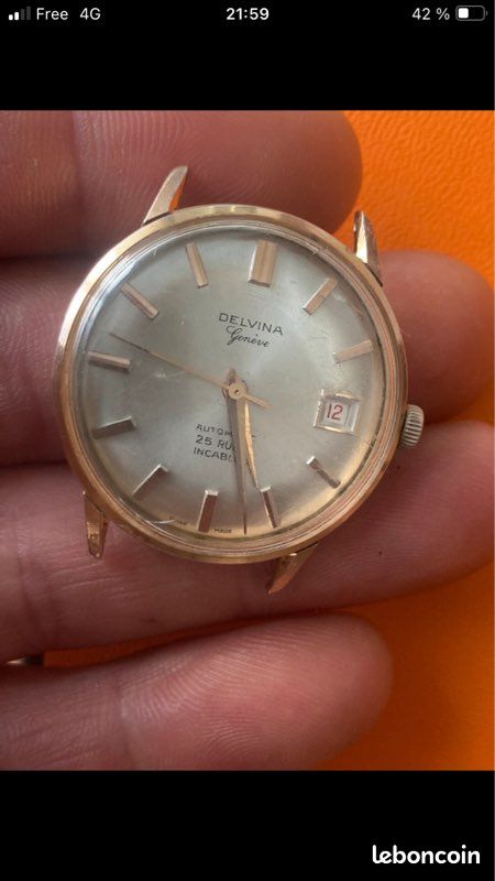 Montre Homme Automatique Vintage Delvina Geneve - 25 Rubis - Occasion