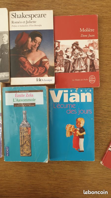 Lot de Livres (Shakespeare,Molière,Zola,Vian,Gary,Sartre,Baudelaire) (image 2)