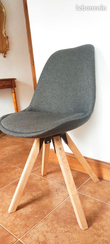 Chaise rotative gris foncée (image 1)