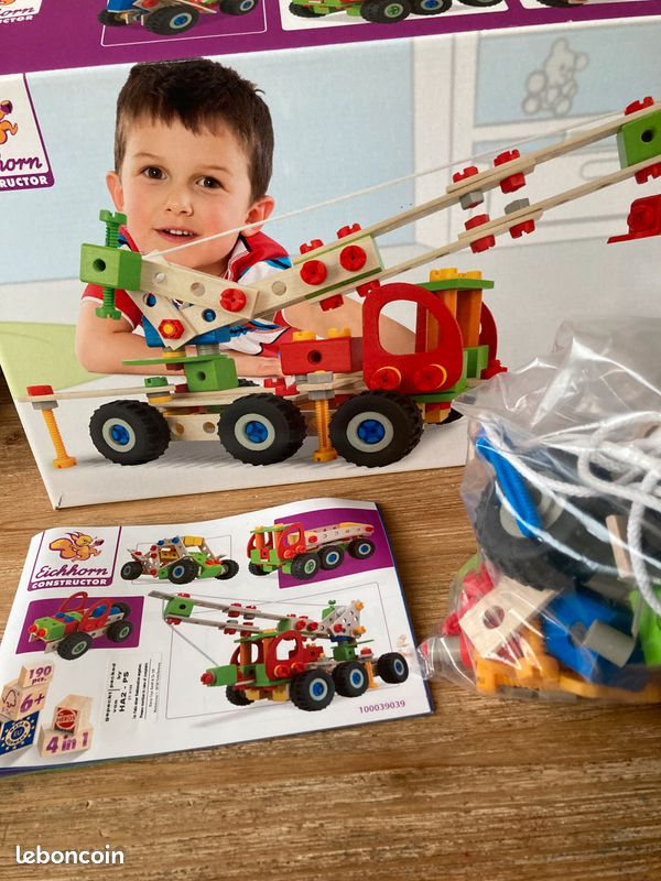 Jeu de construction bois Eichhorn camion-grue (image 1)