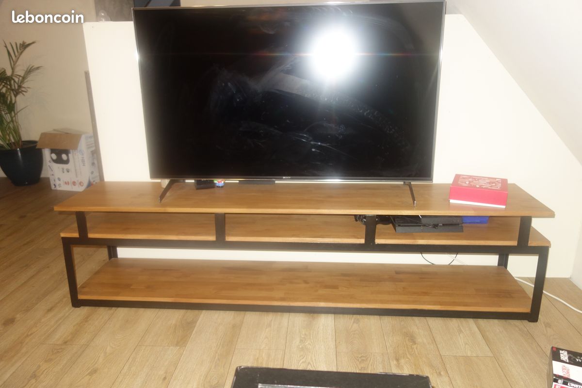 Meuble tv acier bois (image 4)