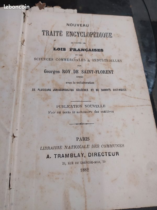 Nouveau traité encyclopédique de toutes les lois françaises - 1882 (image 1)