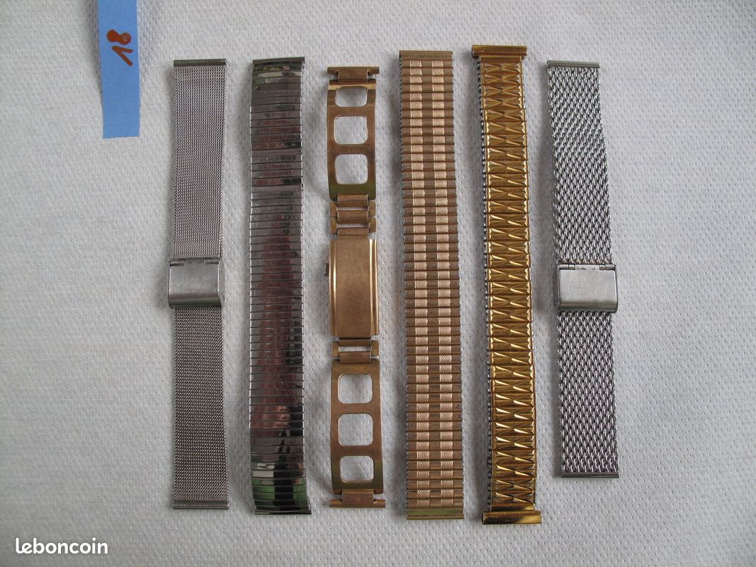 Lot de bracelets de montre en métal, vintage, 70's, 80's (image 1)