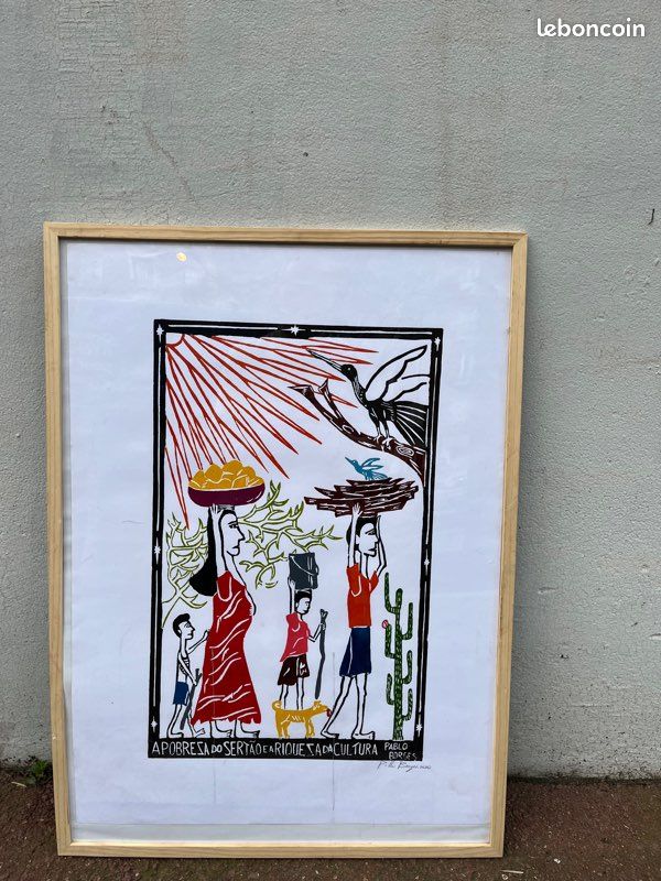 Xilo gravure lithographie J Borges Brésil Naïf (image 1)