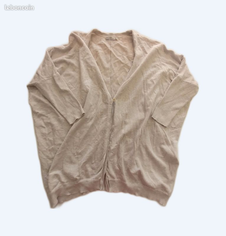 Gilet beige manches chauve-souris Zara taille M (image 1)