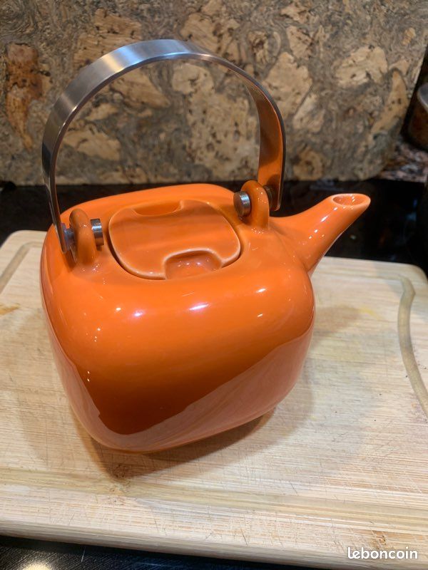 Très jolie théière en porcelaine orange (image 1)