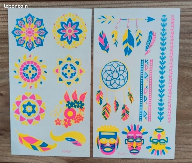 Tatouages éphémères fluo et phosphorescents (image 2)