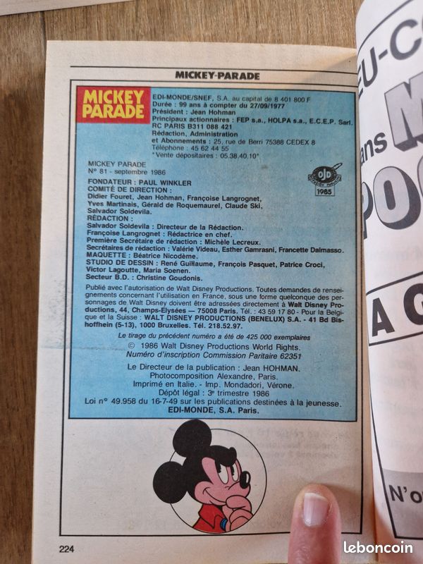 Lot complet 6 Mickey parade du N°76 au N°81 en très bon état (image 4)