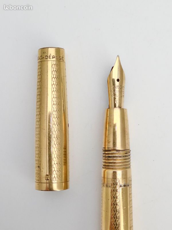 Stylo Plume UNIC Vintage Années 1930 - Plaqué Or, Plume 18K Iridium, Fabriqué En France, Occasion