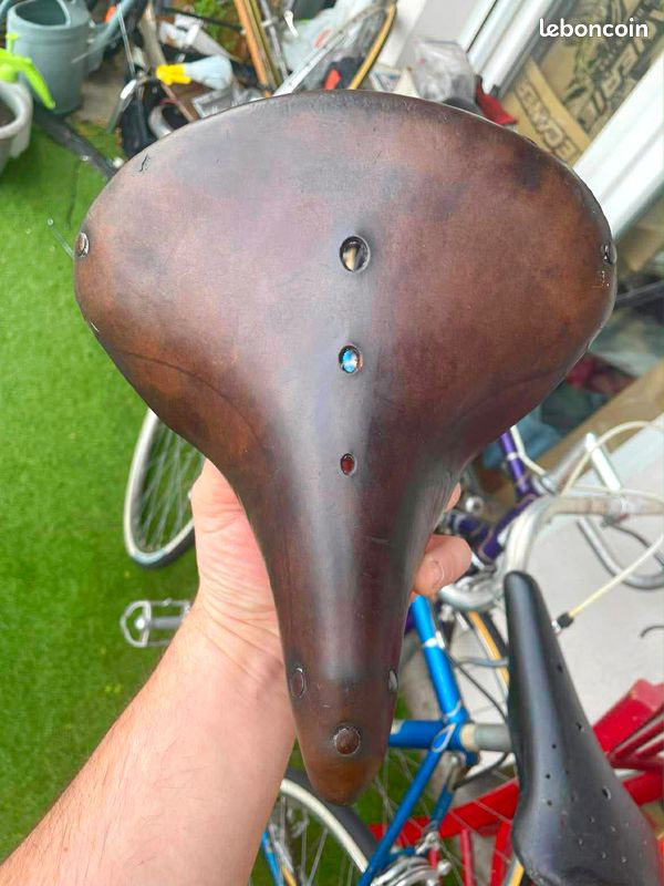 N.O.S Selle vélo cuir IDEALE 80 groupon saddle vintage french