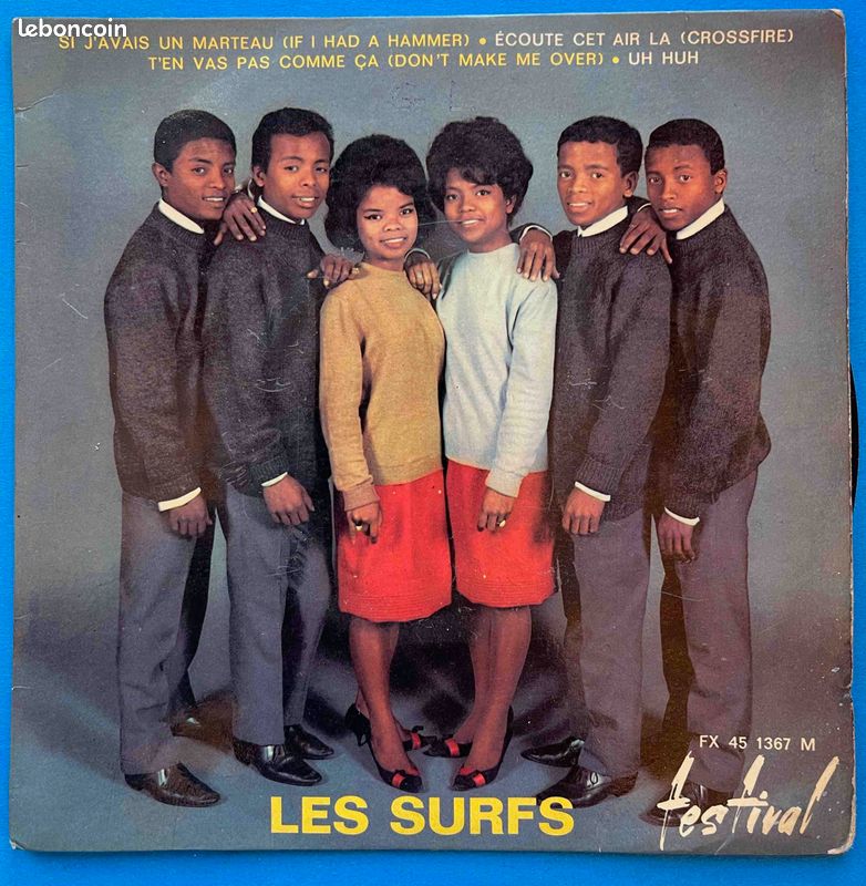 ♥🎼 45t 🇫🇷🇲🇬 Les Surfs (Si j'avais un marteau) ✸ 1963 eo (image 1)